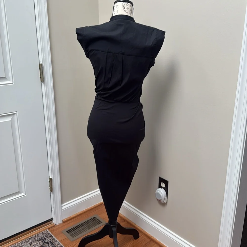 NWT Veronica Beard Stylish Black Ruched Dress - Picture 5 of 17